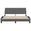 vidaXL Рамка за легло без матрак Hanko, тъмносива, 160x200 см, плат