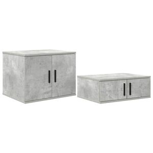 vidaXL Шкаф за съхранение 2 бр. Циментено сиво 127 x 41 x 40 см