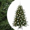 vidaXL Изкуствена коледна елха с топки 150 см 150 LED светодиода