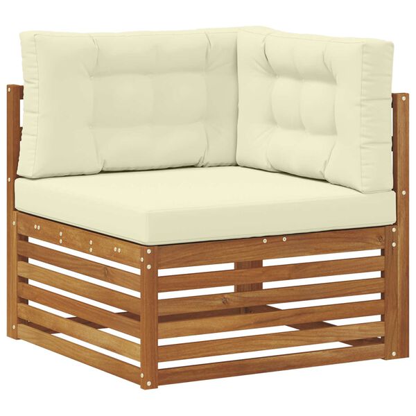 vidaXL Комплект дивани за открито 4 pcs Натурален и Крема