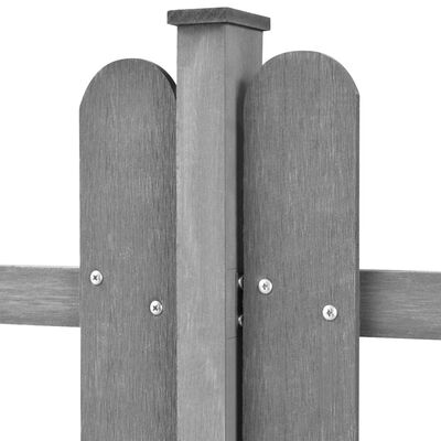 vidaXL Дъсчена ограда с колчета, 3 бр, WPC, 600x80 см