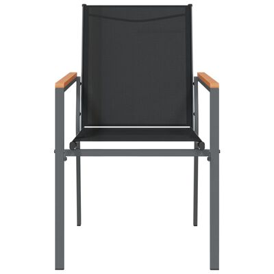 vidaXL Градински столове 2 бр черни 55x61,5x90 см Textilene и стомана