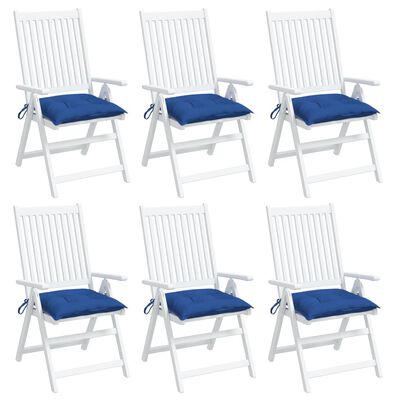 vidaXL Възглавници за столове 6 бр сини 40x40x7 см Оксфорд плат