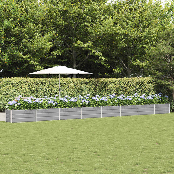 vidaXL Кашпа Светлосиво 480 x 50 x 45 см Галванизирана стомана