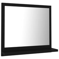 vidaXL Огледало за баня, черно, 40x10,5x37 см, ПДЧ