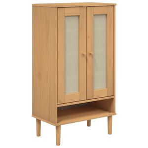 vidaXL Шкаф за обувки "SENJA" кафяв 59,5x35x107 см масивно дърво