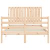 vidaXL Рамка за легло с табла Small Double масивна дървесина