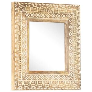 vidaXL Ръчно резбовано огледало, 50x50x2,6 см, мангово дърво масив