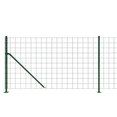 vidaXL Плетена оградна мрежа с фланец, зелена, 0,8x10 м