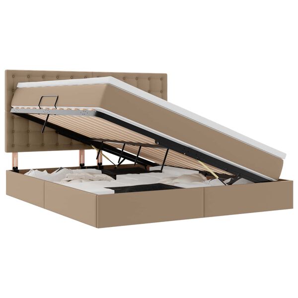vidaXL Легло с място за съхранение Капучино 180 x 200 cm Изкуствена