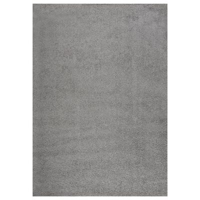 vidaXL Шаги килим с дълъг косъм, сив, 140x200 см
