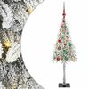 vidaXL Коледно дърво с 150 LED светодиода Бяло 120 cm ПЕ и стомана
