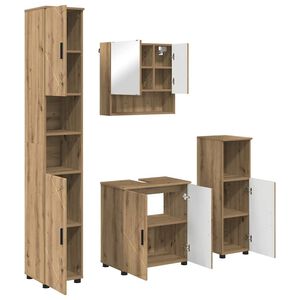 vidaXL Комплект мебели за баня 4 бр. Дъб 61 x 35 x 64 см