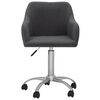 vidaXL Въртящи се трапезни столове, 2 бр, тъмносиви, текстил