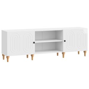 vidaXL ТВ шкаф 150 x 31 x 50 см Бял гланц Инженерна дървесина