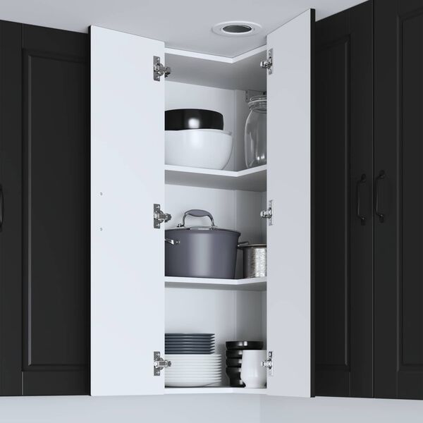 vidaXL Кухненски шкаф с рафт Черно 57 x 57 x 100 см Инженерно дърво