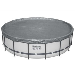 Bestway Покритие за басейн &Oslash;4,88 м Кръгла Полиестер Сиво