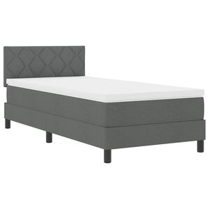 vidaXL Легло с пружинирана основа Тъмносив 90 x 200 cm текстил