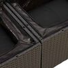 vidaXL Градински диван с възглавници 10 части черен полиратан акация