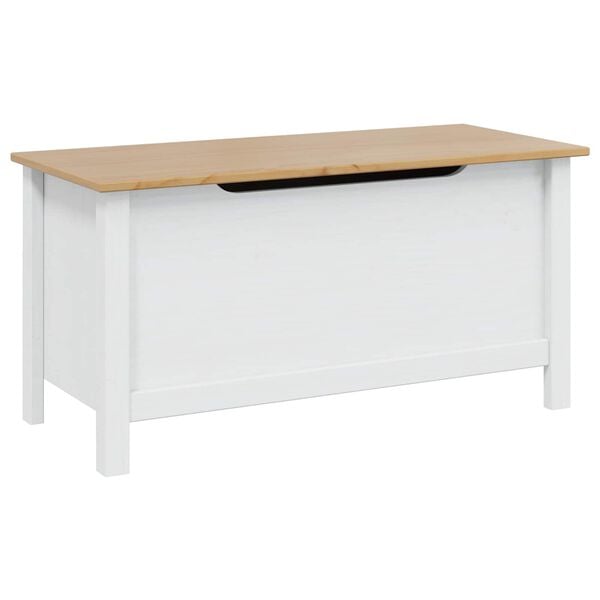 vidaXL Кутия за съхранение Hill Бяло и медено кафяво 90 x 40 x 45 cm