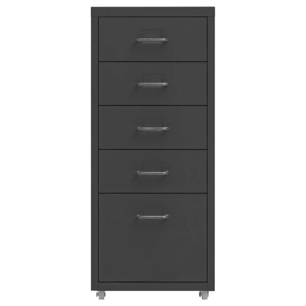 vidaXL Мобилен офис шкаф, антрацит, 28x41x69 см, метал