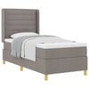 vidaXL Легло с пружинирана основа с таблото Таупе 90 x 190 cm текстил