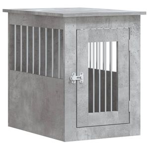 vidaXL Клетка за куче мебел, бетонно сив, 45x62x59 см, инженерно дърво