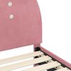 vidaXL Легло за деца с табла с таблото Розово 90 x 190 cm Кадифе