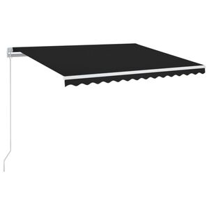 vidaXL Ръчно прибираща се тента с LED, 350x250 см, антрацит