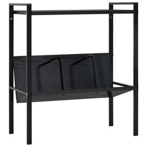 vidaXL Библиотека с 2 рафта, черна, 52x28x59 см, инженерно дърво
