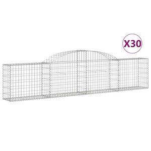 vidaXL Габионни кошници арка 30 бр 300x30x60/80 см поцинковано желязо