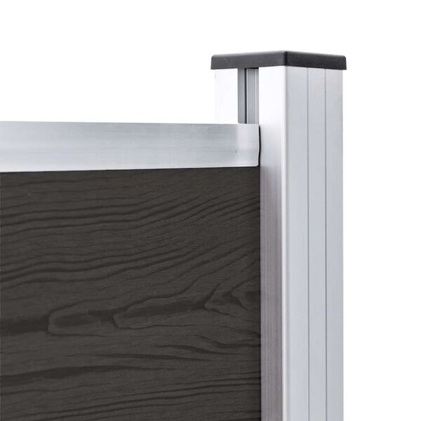 vidaXL Ограден панел, WPC, 180x105 см, черен