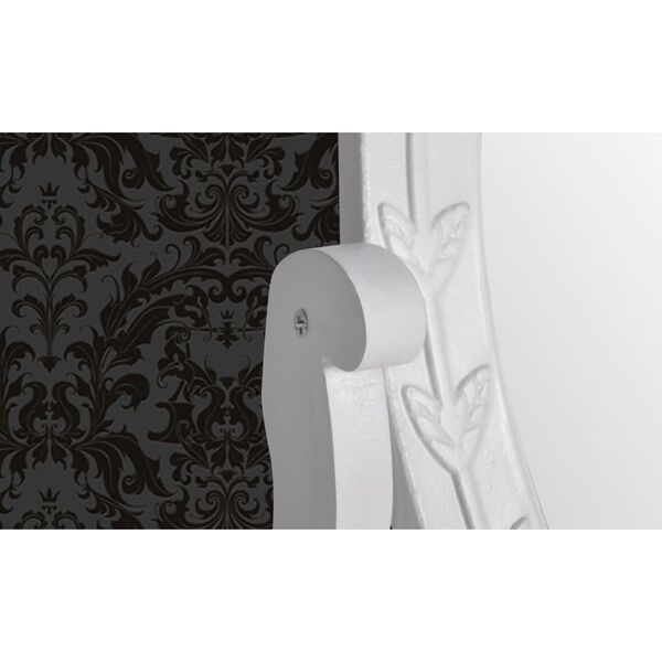 vidaXL Тоалетка с регулируемо овално огледало, МДФ