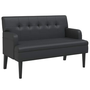 vidaXL Пейка с облегалка, черна, 112x65,5x75 см, изкуствена кожа