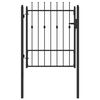 vidaXL Врата за ограда ASTEN 100 x 125 cm Метал Черно С ключалка