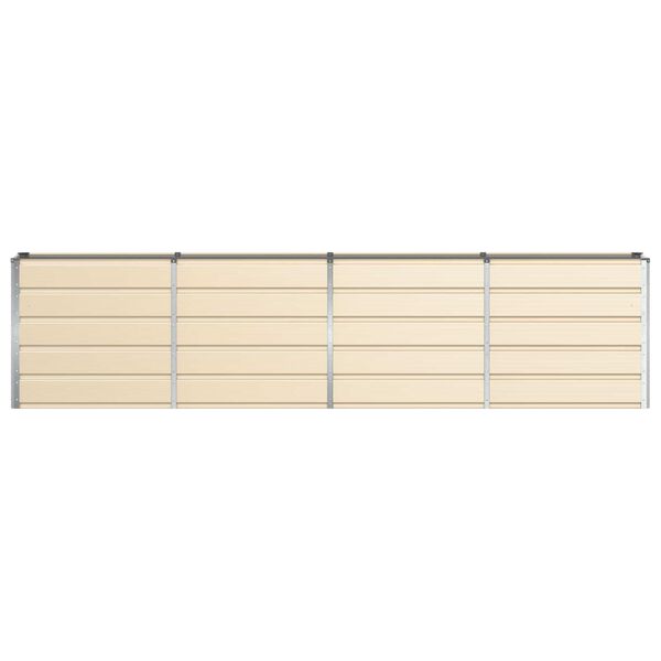 vidaXL Кашпа Слонова кост 160 x 40 x 75 см Стомана