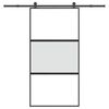 vidaXL Плъзгаща се врата с обков 102,5x205 см Закалено стъкло&Алуминий