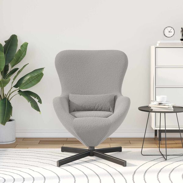 vidaXL Стол яйце Светлосиво 63 x 73 x 90 см текстил