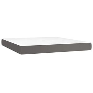 vidaXL Матрак с покет пружини средна твърдост сив 180x200x20 см изкуствена кожа