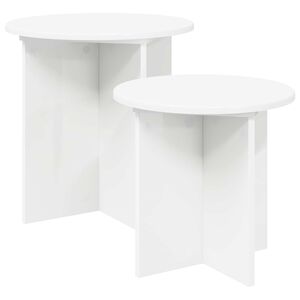 vidaXL Комплект помощни маси 2 бр. Бяло &Oslash; 45 x 45 см