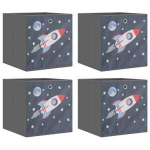 vidaXL Сгъваеми кутии за съхранение 4 бр сиви 32x32x32 см текстил