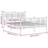vidaXL Метална рамка за легло с горна и долна табла, черна, 137x190 см