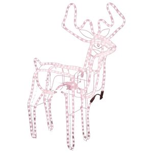 vidaXL Коледна фигура елен с движеща се глава топло бяло 76x42x87 см