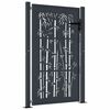 vidaXL Градинска порта, антрацит, 100x150 см, стомана, бамбуков дизайн