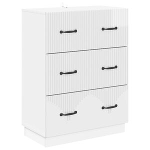 vidaXL Чекмеджетен шкаф Бял гланц 66 x 34,5 x 87 см