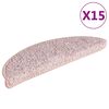 vidaXL Изтривалки за стълби, 15 бр., 56x17x3 см, светлорозови, полукръгли