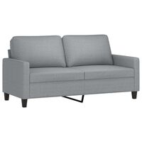 vidaXL 2-местен диван, светлосив, 140 см, плат