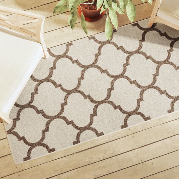 vidaXL Килим за открито и закрито къс косъм шарен 80x300 см неплъзгащ