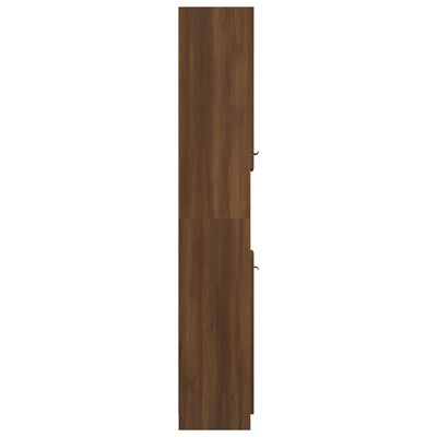 vidaXL Шкаф за баня, кафяв дъб, 32x34x188,5 см, инженерно дърво