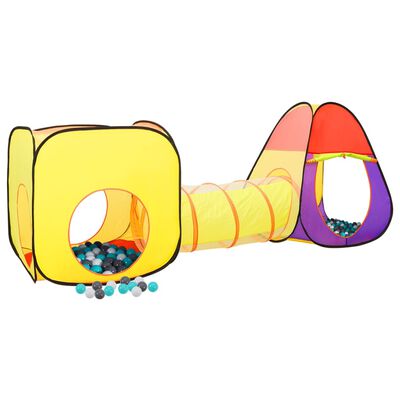 vidaXL Детска палатка за игра с 250 многоцветни топки 255x80x100 см